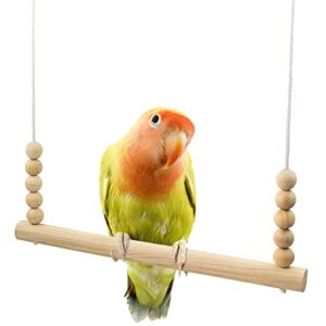 Backyard Barnyard Chicken Swing Handmade in USA!!! ! Toy for Coop (Round Bar) Natural Safe Large Wood Perch Ladder for Poultry Run Rooster Hens Chicks Pet Parrots Pollo Stress Relief for Birds