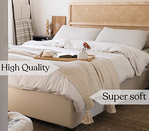 A1HC Chunky Knit Blanket, Organic Cotton, Couch Bed Soft Cotton Throw Blanket Large, 50x70 Inches