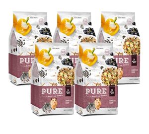 witte molen pure hamster food seed mixture mealworms, sunflower seeds, puffed rice, grape nuts, no artificial preservatives dry food, 1.7 lbs - 5 pack