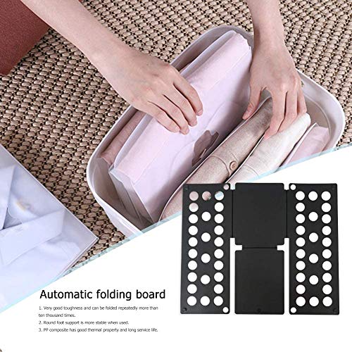 Magic Lazy Clothes Cloth Clothing Folder Folding Board Laundry Folder Flip Fold Fast Clothes Flip Folder Organizer Laundry Room Organizer for Kids and Adults, Black