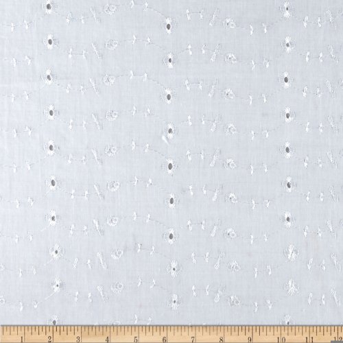 Embroidered Allover Eyelet White (15 Yard Bolt)