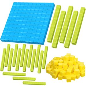 121 pieces plastic base ten set 3 color number concepts and counting base units tens and ones blocks educational cubes for kindergarten 1st 2nd 3rd grade