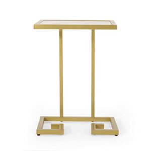 christopher knight home hickson end table, gold + clear