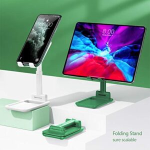 Beauty Nymph Cell Phone Tablet Stand Fully Foldable Adjustable Desktop Phone Holder Compatible with All Mobile Phones Tablet (White)