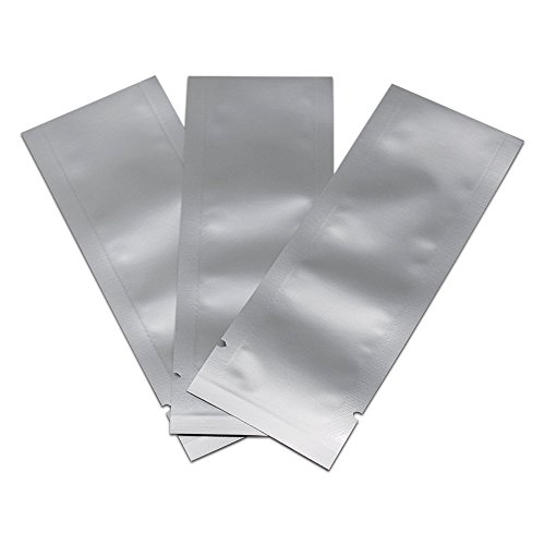 200 Pack 1.37x3.3 inch (Inside Size 0.97x2.9 inch) Coffee Food Storage Heat Seal Pure Mylar Foil Bag Vacuum Pouch for Sample Packaging