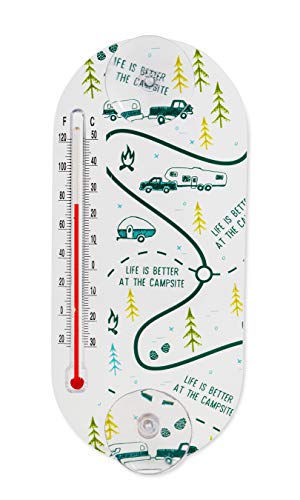 Unknown 53367 Life is Better at The Campsite Window Thermometer RV Map Design - Displays Both Fahrenheit and Celsius Temperatures - Allows for Easy Mounting to Any Glass Surface