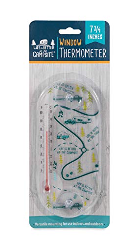 Unknown 53367 Life is Better at The Campsite Window Thermometer RV Map Design - Displays Both Fahrenheit and Celsius Temperatures - Allows for Easy Mounting to Any Glass Surface