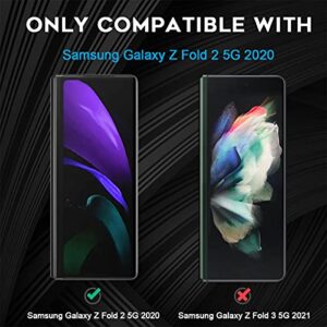 (2 Sets 4 Packs) Orzero Compatible for Samsung Galaxy Z Fold 2 5G (Not for Z Fold 3), 2 Pack Soft TPU Front Screen Protector and 2 Pack Inside Screen Protector (Not Glass), High Definition Bubble-Free (Lifetime Replacement)