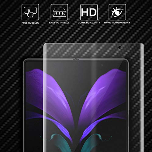 (2 Sets 4 Packs) Orzero Compatible for Samsung Galaxy Z Fold 2 5G (Not for Z Fold 3), 2 Pack Soft TPU Front Screen Protector and 2 Pack Inside Screen Protector (Not Glass), High Definition Bubble-Free (Lifetime Replacement)