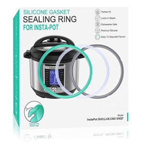 6 quart instant pot sealing ring - replacement pinch test 100% silicone gasket seal rings for 6 qt instapot programmable pressure cooker - insta pot duo lux ultra pro crisp accessories for 6qt 3-pack