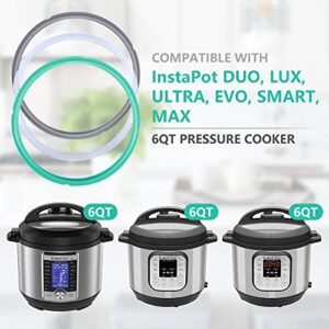 6 Quart Instant Pot Sealing Ring - Replacement Pinch Test 100% Silicone Gasket Seal Rings for 6 Qt Instapot Programmable Pressure Cooker - Insta Pot DUO LUX ULTRA PRO Crisp Accessories for 6QT 3-Pack