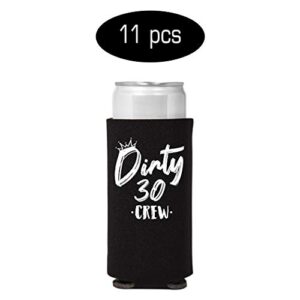 Veracco It Is My Dirty 30 Years Thirth Birthday Gift For Dirty Thirty Party Favors Decorations Slim Can Coolie Holder (Black/White, 12)