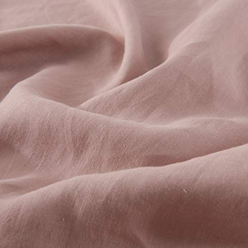 meadow park Stone Washed French Linen European Pillow Shams, Set of 2 Pieces, 26 inches x 26 inches Square Euro Sham, Super Soft, 1 inches Flange, Blush Color