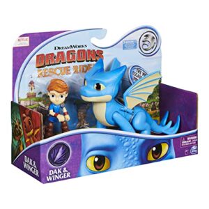 Dreamworks Dragons Rescue Riders, Winger and Dak, Dragon and Viking Figures with Sounds and Phrases