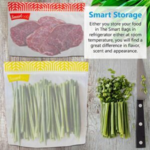 Reusable Food Storage Bags - Perfect for Freezer - Seal Produce, Snacks, Sandwiches, Lunch, Leftovers and More - Multipack Set Includes Gallon, 2 Quart, and 1 Quart Stand Up, Lay Flat Bags