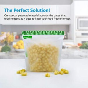 Reusable Food Storage Bags - Perfect for Freezer - Seal Produce, Snacks, Sandwiches, Lunch, Leftovers and More - Multipack Set Includes Gallon, 2 Quart, and 1 Quart Stand Up, Lay Flat Bags