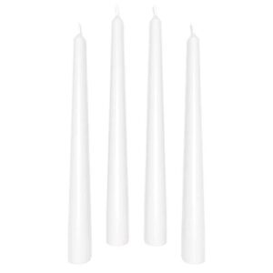 sonedly 8 inch taper candle 4 pack - home decor dripless candles long burning smokeless and unscented candlesticks - tapered candles for home - 6-hour burning white candles
