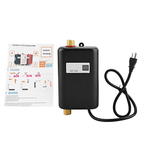 US Plug Hot Water Heater,110V 3000W Mini Electric Tankless Instant Hot Water Heater Bathroom Kitchen Washing US Plug Black