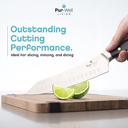 Pur-Well Living Chef Knife Classic 8in Professional Chefs Knife (Made with German Stainless Steel) Elite multi-purpose full-size 8-inch chef’s knife