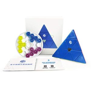 gan pyraminx 60 magnets, speed magnetic pyramid puzzle stickerless triangle cube ges+(enhanced)