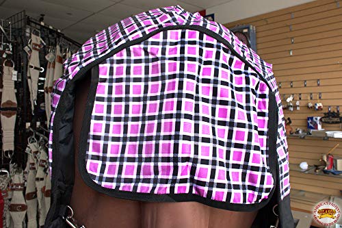 HILASON 1200D Waterproof Horse Hood Neck Blanket Belly Wrap Plaid - 78 Inches | Horse Blanket | Horse Blankets for Winter Waterproof | Horse Turnout Blanket | Horse Turnout