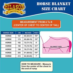 HILASON 1200D Waterproof Horse Hood Neck Blanket Belly Wrap Plaid - 78 Inches | Horse Blanket | Horse Blankets for Winter Waterproof | Horse Turnout Blanket | Horse Turnout