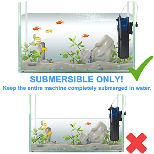 Coospider Sun JUP-02 Aquarium Green Clean Submersible Machine 132gph for Small Fish Tank 110V 5W