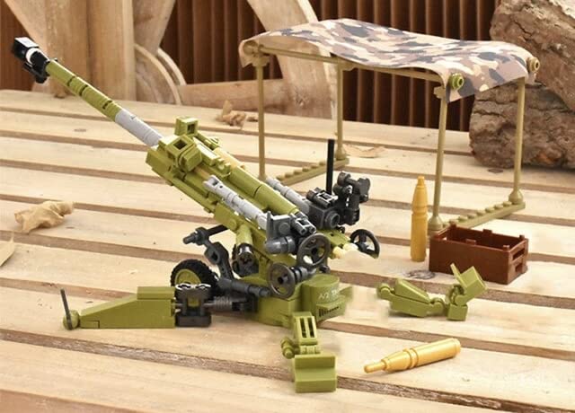 General Jim's 155mm Howitzer & Artillery Weapons Set 350 Quality Pieces Modular Building Block Bricks for for Toy Figures and Buildings Blocks War Sets