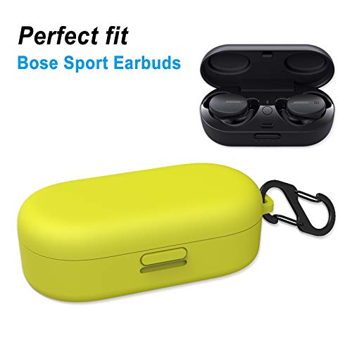 Aotao Compatible with Bose Sport Earbuds Silicone Carrying Case (Not fit for Bose QuietComfort Earbuds), Portable Scratch Shock Resistant Cover (Green)