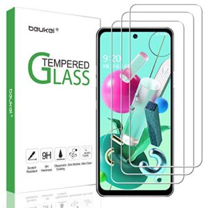 beukei (3 pack) screen protector compatible for lg k92 5g screen protector tempered glass, 9h hardness, anti scratch, bubble free