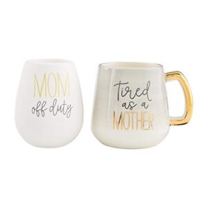 grey mom silicone wine mug set