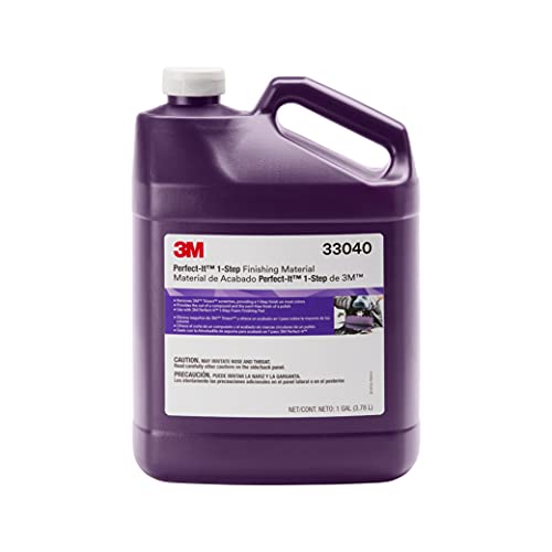 3M Perfect It 1 Step Finishing Material, 33040, Rubbing Compound, Machine Polish, Surface Buffing, 1 Gallon, 4/Case​, Purple