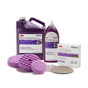 3M Perfect It 1 Step Finishing Material, 33040, Rubbing Compound, Machine Polish, Surface Buffing, 1 Gallon, 4/Case​, Purple