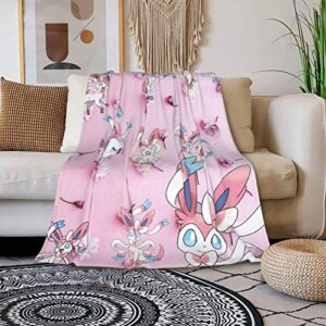 HAGPOVA E-Evee Family Blanket Throw Blanket Super Soft and Comfortable Fluffy Fuzzy Luxury Warm Plush Microfiber Bedroom Sofa Bed Blanket Women Men for All Season Use Easy to Care-50 x40