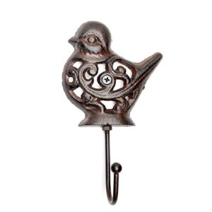 vintage cast iron bird wall hanger hooks rack, decorative indoor outdoor home garden country farmhouse garage rustic wall mounted hooks for hanging coats keys tools