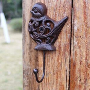 Vintage Cast Iron Bird Wall Hanger Hooks Rack, Decorative Indoor Outdoor Home Garden Country Farmhouse Garage Rustic Wall Mounted Hooks for Hanging Coats Keys Tools