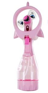 p&f animal water mist spray bottle fan portable handheld mister - battery operated (pink)