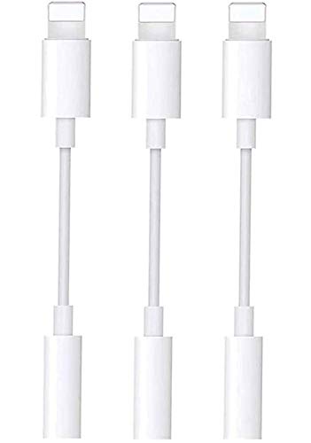 [Apple MFi Certified] Lightning to 3.5 mm Headphone Adapter, 3 Pack for iPhone Dongle Aux Headphones Jack Adapter Cable Connector Compatible with iPhone 13/12/11/Xs/XR/X/8/7/iPad/iPod, All iOS Systems