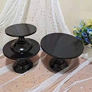 3 Pieces Cake Stand Set Black Metal Cupcake Holder Dessert Display Plate Decor Serving Platter for Baby Shower Wedding Birthday Parties Celebration