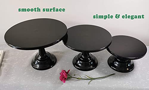 3 Pieces Cake Stand Set Black Metal Cupcake Holder Dessert Display Plate Decor Serving Platter for Baby Shower Wedding Birthday Parties Celebration