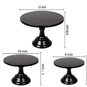 3 Pieces Cake Stand Set Black Metal Cupcake Holder Dessert Display Plate Decor Serving Platter for Baby Shower Wedding Birthday Parties Celebration