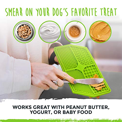 Mighty Paw Dog Lick Pad | BPA-Free Food Grade Silicone Mat for Fun, Anxiety, & Boredom Relief. Strong Suction Cups for Easy Grooming and Slow Feeding. Supports Dental Health. Dishwasher Safe