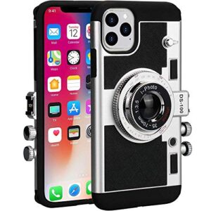 Awsaccy Emily in Paris Phone Case Compatible with iPhone 12 / iPhone 12 Pro 6.1 inch Camera Case Vintage Cover Cute 3D Cool Unique Design Silicone Case with Removable Neck Strap for Girls Women Black