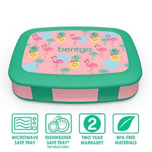 Bentgo Prints Insulated Lunch Bag Set With Kids Bento-Style Lunch Box and 4 Reusable Ice Packs (Tropical)