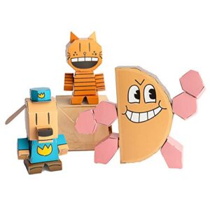 cubles pop it, fold it, build it, play it - create a fun durable paperboard action figure - dog man series includes dog man, petey, philly - puzzle + origami = stem craft - from (3 pack)