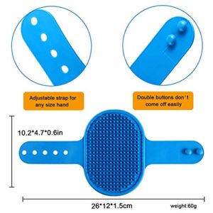 Kwispel 2 Pcs Dog Grooming Brush, Pet Shampoo Brush Dog Bath Grooming Shedding Brush Soothing Massage Rubber Comb with Adjustable Strap for Short Long Haired Dogs and Cats