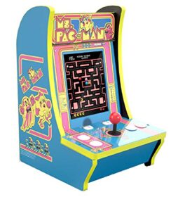 ms pacman arcade 1 counter-cade top real feel arcade controls! 15.75" high includes power adapter, instructions, and ms. pac-man 1 up arcade