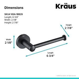Kraus C-KEA-188MB Elie 4-Piece Bath Hardware Set with 24-inch Bar, Paper Holder, Towel Ring and Robe Hook, Matte Black