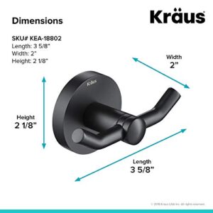 Kraus C-KEA-188MB Elie 4-Piece Bath Hardware Set with 24-inch Bar, Paper Holder, Towel Ring and Robe Hook, Matte Black