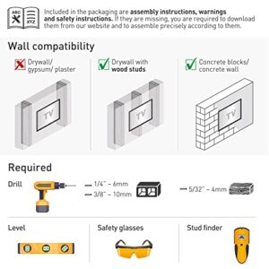 Barkan Long TV Wall Mount, 13-65 inch Full Motion Articulating - 4 Movement Flat/Curved Screen Bracket, Holds up to 79lbs, Extremely Extendable, Fits LED OLED LCD